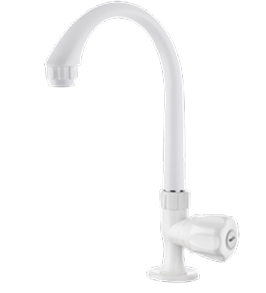 Swan Neck With Long Spout & Flange -White