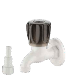 Nozzle (Garden) Bib Cock With Flange-Charcoal