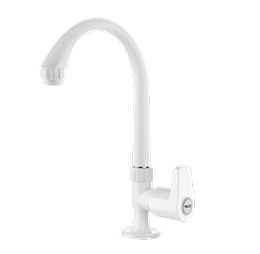 Swan Neck With Long Spout & Flange -White