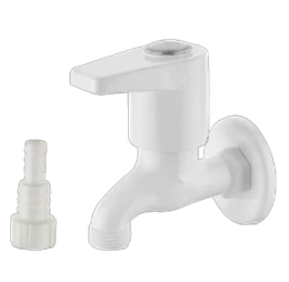 Nozzle (Garden) Bib Cock With Flange-White
