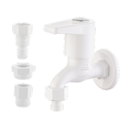Washing Machine Bib Cock With 4 Adjustments -White